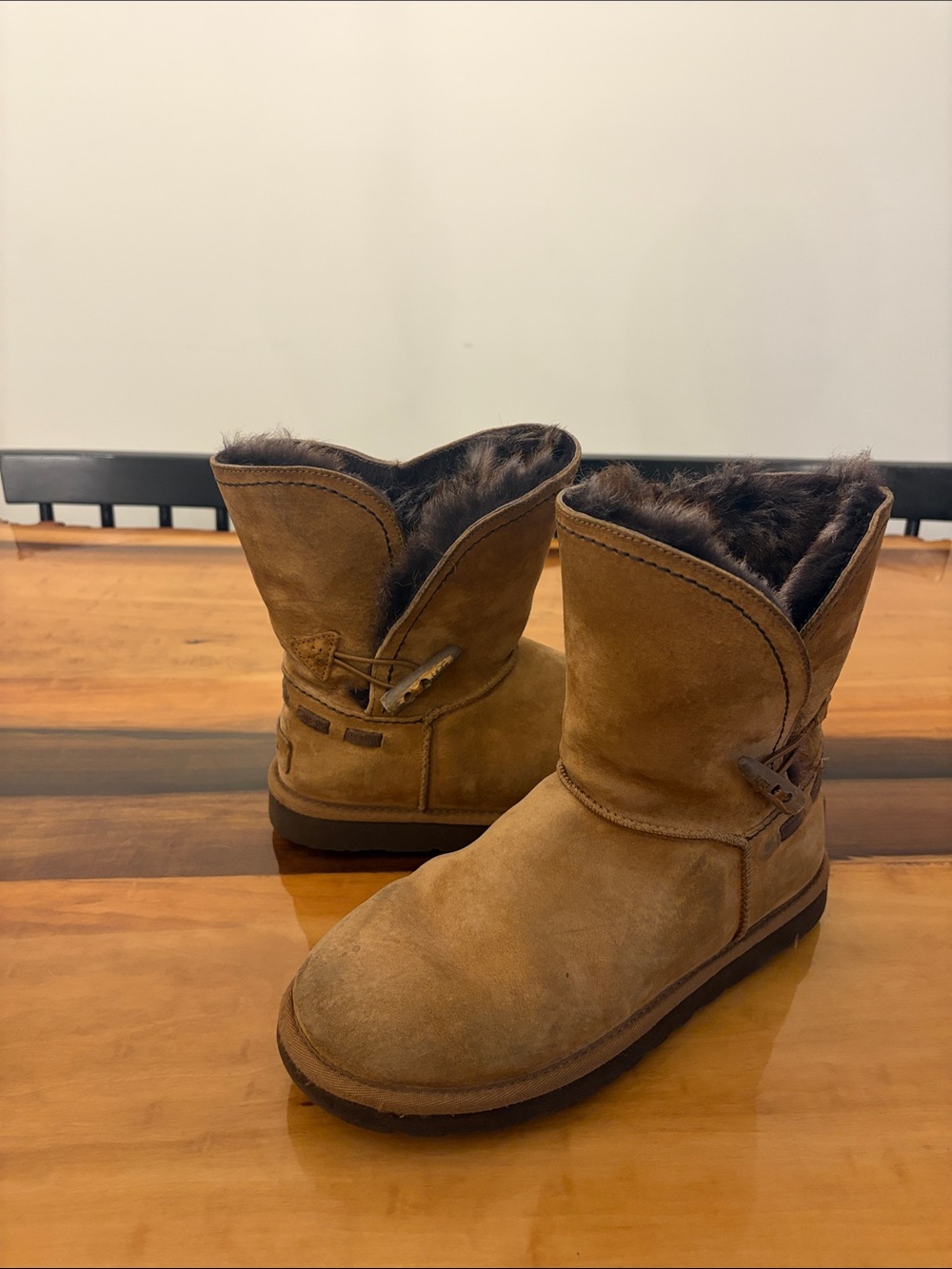 UGG Chestnut Suede Short Shearling Boots